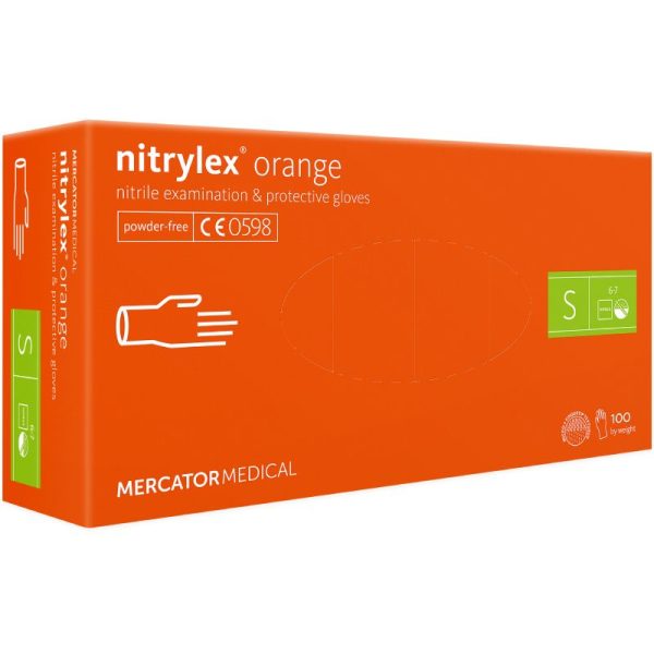 Rękawice nitrylowe medyczne MERCATOR | NITRYLEX® ORANGE | opak. 100 szt.